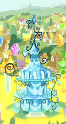 Size: 212x397 | Tagged: safe, screencap, episode:inspiration manifestation, g4, my little pony: friendship is magic, building, cropped, crystal, golden road, inspiration manifestation (spell), no pony, ponyville, ponyville town hall
