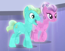 Size: 323x256 | Tagged: safe, screencap, character:bright smile, character:paradise (g4), species:crystal pony, species:pony, episode:equestria games, g4, my little pony: friendship is magic, background pony, cropped, duo, female, male, mare, stallion