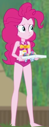 Size: 225x581 | Tagged: safe, screencap, character:pinkie pie, episode:too hot to handle, g4, my little pony:equestria girls, clothing, cropped, geode of sugar bombs, solo, swimsuit