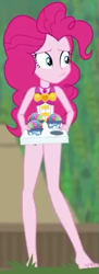 Size: 205x565 | Tagged: safe, screencap, character:pinkie pie, episode:too hot to handle, g4, my little pony:equestria girls, barefoot, clothing, cropped, feet, geode of sugar bombs, solo, swimsuit