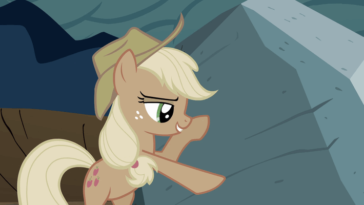 Size: 710x400 | Tagged: safe, screencap, character:applejack, character:rarity, character:tom, species:earth pony, species:pony, species:unicorn, episode:the return of harmony, g4, my little pony: friendship is magic, animated, bipedal, discorded, duo, dynamic entry, female, greedity, kick, liarjack, mare, martial artist rarity, ouch, ponytail, rary, sin of greed, tied tail, violence