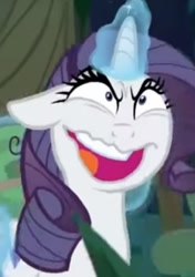 Size: 382x544 | Tagged: safe, screencap, character:mean rarity, species:pony, species:unicorn, episode:the mean 6, g4, my little pony: friendship is magic, clone, cropped, faec, female, glowing horn, mare, open mouth, solo