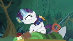 Size: 1280x720 | Tagged: safe, screencap, character:mean rarity, episode:the mean 6, g4, my little pony: friendship is magic, clone, lantern, malet, pocket watch, saw, shovel, sword, telescope, tree, watch, weapon