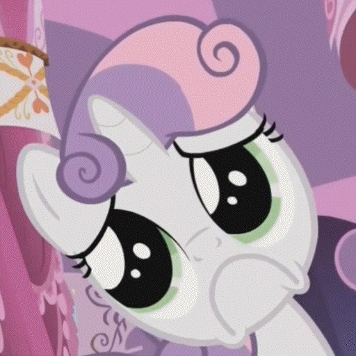 Size: 512x512 | Tagged: safe, screencap, character:sweetie belle, episode:sleepless in ponyville, g4, my little pony: friendship is magic, :c, animated, cropped, cute, dawwww, diasweetes, eye shimmer, faec, frown, loop, sad, sad face, solo, sweetie frown