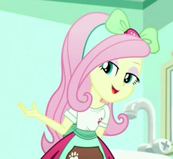 Size: 1175x1080 | Tagged: safe, screencap, character:fluttershy, episode:pet project, eqg summertime shorts, g4, my little pony:equestria girls, bow, cropped, cute