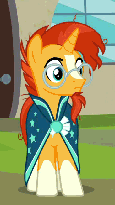 Size: 366x654 | Tagged: safe, screencap, character:sunburst, species:pony, species:unicorn, episode:the parent map, g4, animated, cropped, cute, gif, male, nervous, raised hoof, rubbing, solo, stallion, sunbetes