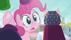 Size: 1280x720 | Tagged: safe, screencap, character:pinkie pie, episode:the gift of the maud pie, g4, my little pony: friendship is magic, against glass, cute, gazing, glass, manehattan, rock pouch, solo focus