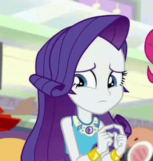 Size: 497x522 | Tagged: safe, screencap, character:rarity, equestria girls:rollercoaster of friendship, g4, my little pony:equestria girls, animated, cropped, cute, female, geode of shielding, gif, raribetes, solo, solo focus