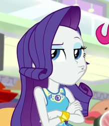 Size: 462x529 | Tagged: safe, screencap, character:rarity, equestria girls:rollercoaster of friendship, g4, my little pony:equestria girls, cropped, cute, duckface, female, geode of shielding, pouting, raribetes