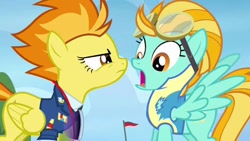Size: 512x288 | Tagged: safe, screencap, character:lightning dust, character:spitfire, episode:wonderbolts academy, angry, dismissed, drill sergeant, expelled, glare, heartbreak, shocked, tearjerker