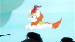 Size: 1280x720 | Tagged: safe, screencap, character:autumn blaze, species:kirin, episode:sounds of silence, g4, my little pony: friendship is magic, season 8, female, leaping, sdcc, sdcc 2018, solo