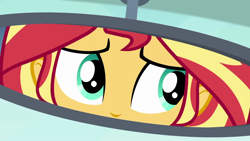 Size: 1280x720 | Tagged: safe, screencap, character:sunset shimmer, episode:driving miss shimmer, g4, my little pony:equestria girls, mirror