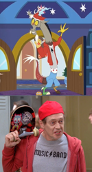 Size: 410x765 | Tagged: safe, screencap, character:discord, episode:a matter of principals, g4, my little pony: friendship is magic, 30 rock, cropped, how do you do fellow kids, parody, reference, steve buscemi