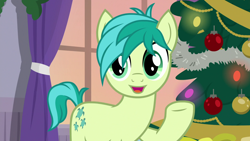 Size: 1920x1080 | Tagged: safe, screencap, character:sandbar, species:pony, episode:the hearth's warming club, g4, my little pony: friendship is magic, christmas, christmas tree, hearth's warming tree, holiday, solo, tree
