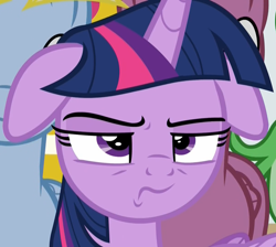 Size: 1206x1079 | Tagged: safe, screencap, character:twilight sparkle, character:twilight sparkle (alicorn), species:alicorn, species:pony, episode:friendship university, g4, my little pony: friendship is magic, annoyed, disgusted, female, floppy ears, frown, mare, reaction image, solo focus