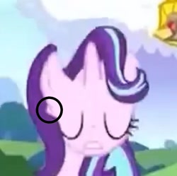 Size: 720x717 | Tagged: safe, screencap, character:discord, character:starlight glimmer, episode:a matter of principals, g4, my little pony: friendship is magic, animation error, circle, eyes closed, low quality, solo focus