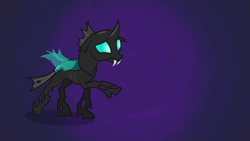 Size: 1280x720 | Tagged: safe, screencap, character:thorax, species:changeling, episode:the times they are a changeling, g4, my little pony: friendship is magic, male, purple background, sad, simple background, solo