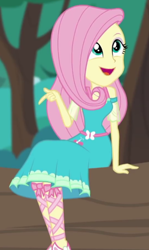 Size: 360x604 | Tagged: safe, screencap, character:fluttershy, episode:text support, g4, my little pony:equestria girls, cute, female, geode of fauna, shyabetes, solo, text support: fluttershy