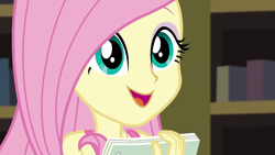 Size: 1280x720 | Tagged: safe, screencap, character:fluttershy, episode:fluttershy's butterflies, g4, my little pony:equestria girls, cute, shyabetes, solo