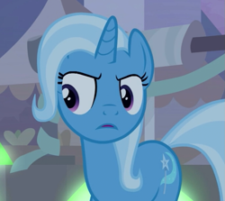 Size: 679x607 | Tagged: safe, screencap, character:trixie, species:pony, species:unicorn, episode:on the road to friendship, cropped, female, looking sideways, mare, solo