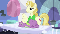 Size: 1280x720 | Tagged: safe, screencap, character:spike, species:dragon, species:pony, species:unicorn, episode:princess spike, g4, my little pony: friendship is magic, male, massage, spa