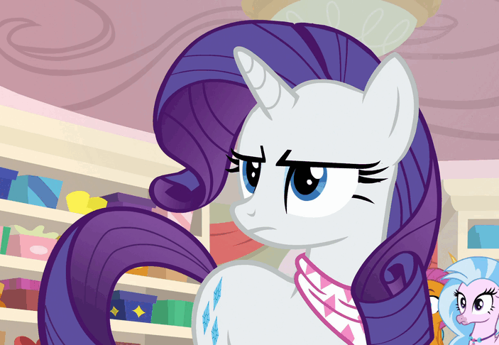 Size: 703x486 | Tagged: safe, screencap, character:rarity, species:pony, episode:the end in friend, g4, my little pony: friendship is magic, animated, drool, eyeroll, floppy ears, gif, horses doing horse things, immature, majestic as fuck, neckerchief, pfft, raspberry, solo, tongue out