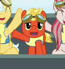 Size: 218x229 | Tagged: safe, screencap, character:angel wings, character:short fuse, species:pegasus, species:pony, episode:top bolt, g4, my little pony: friendship is magic, animated, continuity, cropped, cute, diawinges, female, fuseabetes, gif, male, mountain haze, season 6, smiling, smol, when he smiles, wings