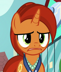 Size: 590x695 | Tagged: safe, screencap, character:stellar flare, species:pony, episode:the parent map, g4, cropped, cutie mark, female, grimace, mare, sire's hollow, solo