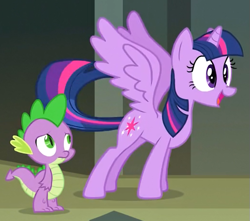 Size: 521x461 | Tagged: safe, screencap, character:spike, character:twilight sparkle, character:twilight sparkle (alicorn), species:alicorn, species:dragon, species:pony, episode:castle mane-ia, g4, my little pony: friendship is magic, adorkable, book, cropped, cute, dork, excited, eyes on the prize, faec, female, frown, happy, male, mare, open mouth, smiling, spread wings, standing, that pony sure does love books, twiabetes, wide eyes, wingboner, wings, worried