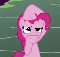Size: 240x225 | Tagged: safe, screencap, character:pinkie pie, species:earth pony, species:pony, episode:griffon the brush-off, season 1, animated, cute, diapinkes, female, gif, mare, reversed, solo, tongue out