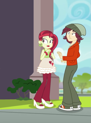 Size: 553x746 | Tagged: safe, screencap, character:normal norman, episode:text support, g4, my little pony:equestria girls, background human, cropped, female, male, rose heart