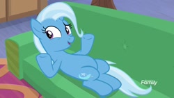Size: 1920x1080 | Tagged: safe, screencap, character:trixie, species:pony, species:unicorn, episode:on the road to friendship, discovery family logo, female, mare, solo