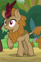 Size: 201x301 | Tagged: safe, screencap, character:fern flare, species:kirin, episode:sounds of silence, g4, my little pony: friendship is magic, background kirin, cropped, picture for breezies, raised hoof, solo, surprised