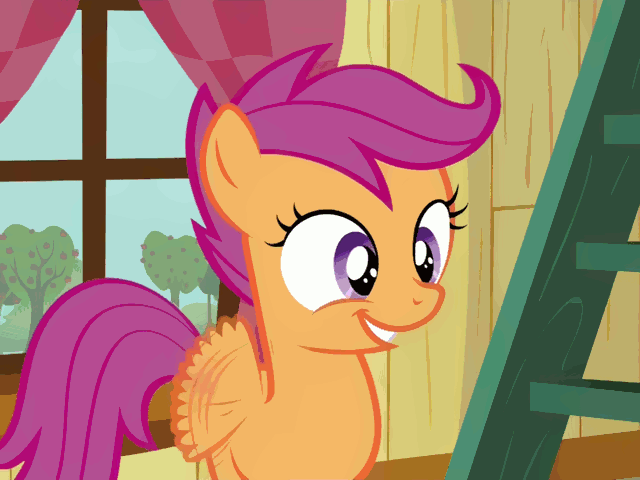 Size: 640x480 | Tagged: safe, screencap, character:scootaloo, species:pegasus, species:pony, episode:sleepless in ponyville, g4, my little pony: friendship is magic, animated, cute, cutealoo, flapping, happy, wings