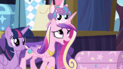 Size: 1280x720 | Tagged: safe, screencap, character:princess cadance, character:princess flurry heart, character:trixie, character:twilight sparkle, character:twilight sparkle (alicorn), species:alicorn, species:pony, species:unicorn, episode:on the road to friendship, animated, aunt and niece, baby, baby pony, best aunt ever, cape, chest, clothing, female, mare, mother and daughter, pony hat, sound, stage, trixie's cape, trixie's wagon, wagon, webm