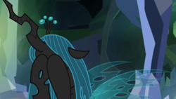 Size: 1280x720 | Tagged: safe, screencap, character:ocellus, character:queen chrysalis, species:changeling, episode:what lies beneath, g4, my little pony: friendship is magic, changeling queen, covering face, crying, crysalis, cute, cutealis, diaocelles, female, sad, solo