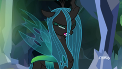Size: 1920x1080 | Tagged: safe, screencap, character:ocellus, character:queen chrysalis, species:changedling, species:changeling, species:reformed changeling, episode:what lies beneath, g4, my little pony: friendship is magic, season 8, adorkable, breakdown, changeling queen, crying, crysalis, cute, cutealis, diaocelles, disguise, disguised changeling, dork, dorkalis, eyes closed, fangs, female, frown, implied chrysalis, nightmare cave, open mouth, reaction image, sad, sadorable, sobbing, solo, spread wings, tantrum, teary eyes, whining, wings