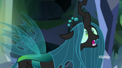 Size: 1920x1080 | Tagged: safe, screencap, character:ocellus, character:queen chrysalis, species:changedling, species:changeling, species:reformed changeling, episode:what lies beneath, g4, my little pony: friendship is magic, adorkable, breakdown, changeling queen, crying, crysalis, cute, cutealis, diaocelles, disguise, disguised changeling, dork, dorkalis, eyes closed, fangs, female, implied chrysalis, nightmare cave, open mouth, sad, sadorable, solo, spread wings, tantrum, teary eyes, whining, wings