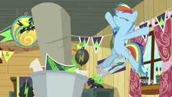 Size: 1334x750 | Tagged: safe, screencap, character:rainbow dash, species:pegasus, species:pony, episode:the washouts, g4, my little pony: friendship is magic, cheering, cute, dashabetes, eyes closed, female, mare, smiling