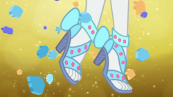 Size: 1280x720 | Tagged: safe, screencap, character:rarity, episode:the other side, g4, my little pony:equestria girls, close-up, feet, foot focus, high heels, legs, open-toed shoes, pictures of legs, sandals, shoes, solo, toes