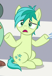 Size: 364x540 | Tagged: safe, screencap, character:sandbar, species:earth pony, species:pony, episode:a matter of principals, g4, my little pony: friendship is magic, cropped, cutie mark, male, solo, teenager
