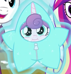 Size: 407x428 | Tagged: safe, screencap, character:princess cadance, character:princess flurry heart, character:shining armor, species:pony, episode:best gift ever, g4, my little pony: friendship is magic, baby, baby pony, cropped, cute, female, filly, flurrybetes, foal, magic, simpsons did it, solo focus, star flurry heart, telekinesis, the simpsons, weapons-grade cute