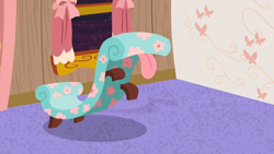 Size: 1440x810 | Tagged: safe, screencap, episode:discordant harmony, g4, my little pony: friendship is magic, chase lounge, fainting couch, living object, rearing, solo, tongue out