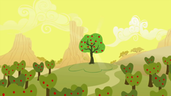 Size: 1440x809 | Tagged: safe, screencap, character:bloomberg, episode:over a barrel, g4, my little pony: friendship is magic, season 1, apple orchard, apple tree, no pony, tree