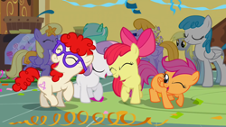 Size: 1280x720 | Tagged: safe, screencap, character:apple bloom, character:scootaloo, character:sweetie belle, character:twist, species:pegasus, species:pony, episode:call of the cutie, g4, my little pony: friendship is magic, cutie mark crusaders, dancing