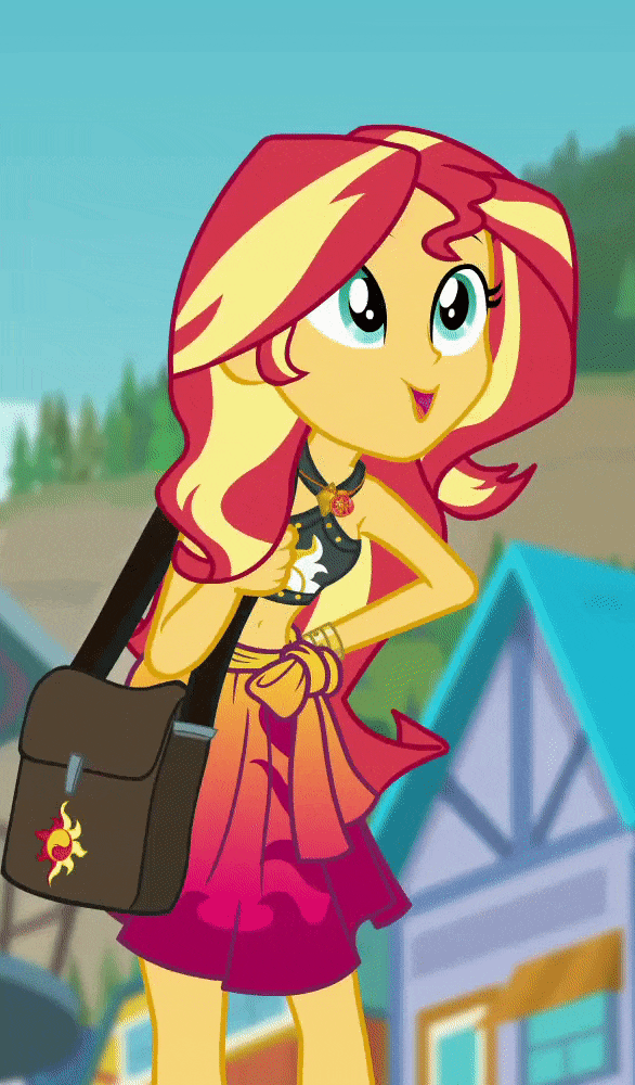 Size: 586x1000 | Tagged: safe, screencap, character:sunset shimmer, equestria girls:forgotten friendship, g4, my little pony:equestria girls, adorasexy, animated, arm behind head, beautiful, belly button, clothing, cropped, cute, geode of empathy, gif, grin, jewelry, magical geodes, midriff, necklace, pose, sarong, sexy, shimmerbetes, smiling, solo focus, summer sunset, sunset selfie, swimsuit, talking