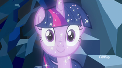 Size: 1920x1080 | Tagged: safe, screencap, character:tree of harmony, character:treelight sparkle, character:twilight sparkle, species:alicorn, species:pony, episode:what lies beneath, g4, my little pony: friendship is magic, adoracreepy, creepy, cute, female, implied twilight sparkle, mare, smiling, solo, sparkles, stare, tree of harmony, treelight sparkle, treelightbetes, unsettling adorableness
