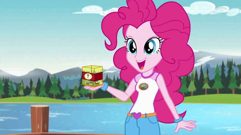 Size: 800x450 | Tagged: safe, screencap, character:pinkie pie, character:rarity, equestria girls:legend of everfree, g4, my little pony:equestria girls, animated, converse, force field, gif, lake, nails, pier, shield, shoes, this could have ended in death