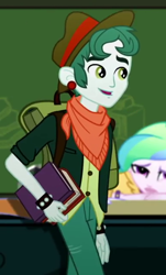 Size: 386x638 | Tagged: safe, screencap, character:princess celestia, character:principal celestia, character:scott green, episode:subs rock, eqg summertime shorts, g4, my little pony:equestria girls, background human, clothing, female, hat, male, scott green