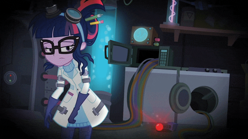 Size: 800x450 | Tagged: safe, screencap, character:twilight sparkle, character:twilight sparkle (scitwi), species:eqg human, episode:mad twience, eqg summertime shorts, g4, my little pony:equestria girls, animated, explosion, gif, laboratory